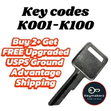 Knaack Toolbox Keys Replacement Spare Made key Cut to Code K001-K100