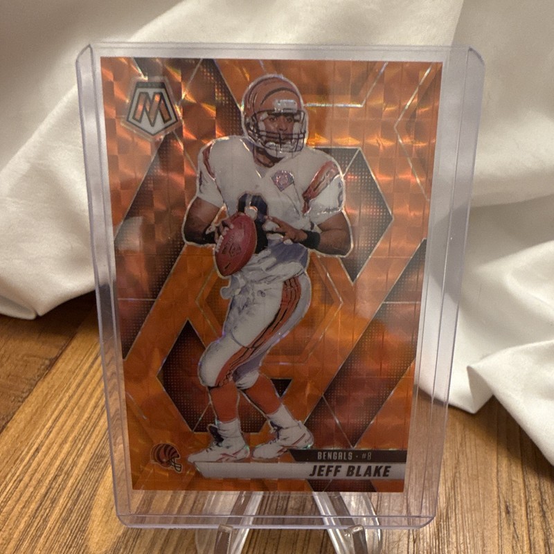 Panini Mosaic Jeff Blake Orange Mosaic Prizm 8/199  Bengals 2025 Jersey Match