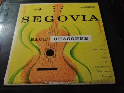 Andres Segovia - BACH: Chaconne VG+ Original Stereo DECCA Gold Label Record 1969