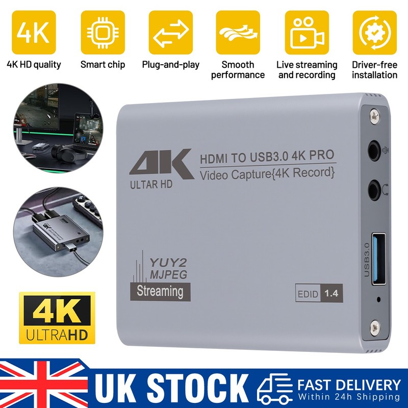 4K HDMI Audio Video Capture Card USB 3.0 Video Streaming Capture Device Full HD