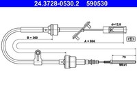Seilzug, KupplungsbetÄTigung FÜR Fiat Multipla (186 ) - ATE 24.3728-0530.2