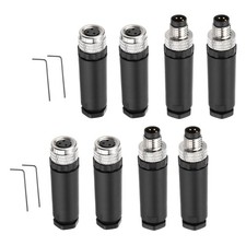 4 Set 3 Pin M8 Female Male Aviation Connector Wire Plug A Coding 8mm IP67