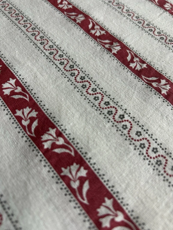 Vtg IKEA Parlhyacint Duvet Cover Red White Floral Ticking Stripe ScandinavianF/Q - Image 3 of 4