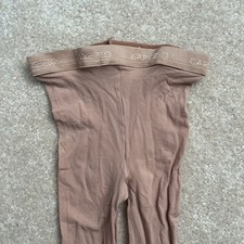Capezio Girls Medium Small Dance Tights Light Tan Nude Branded Logo Waistband
