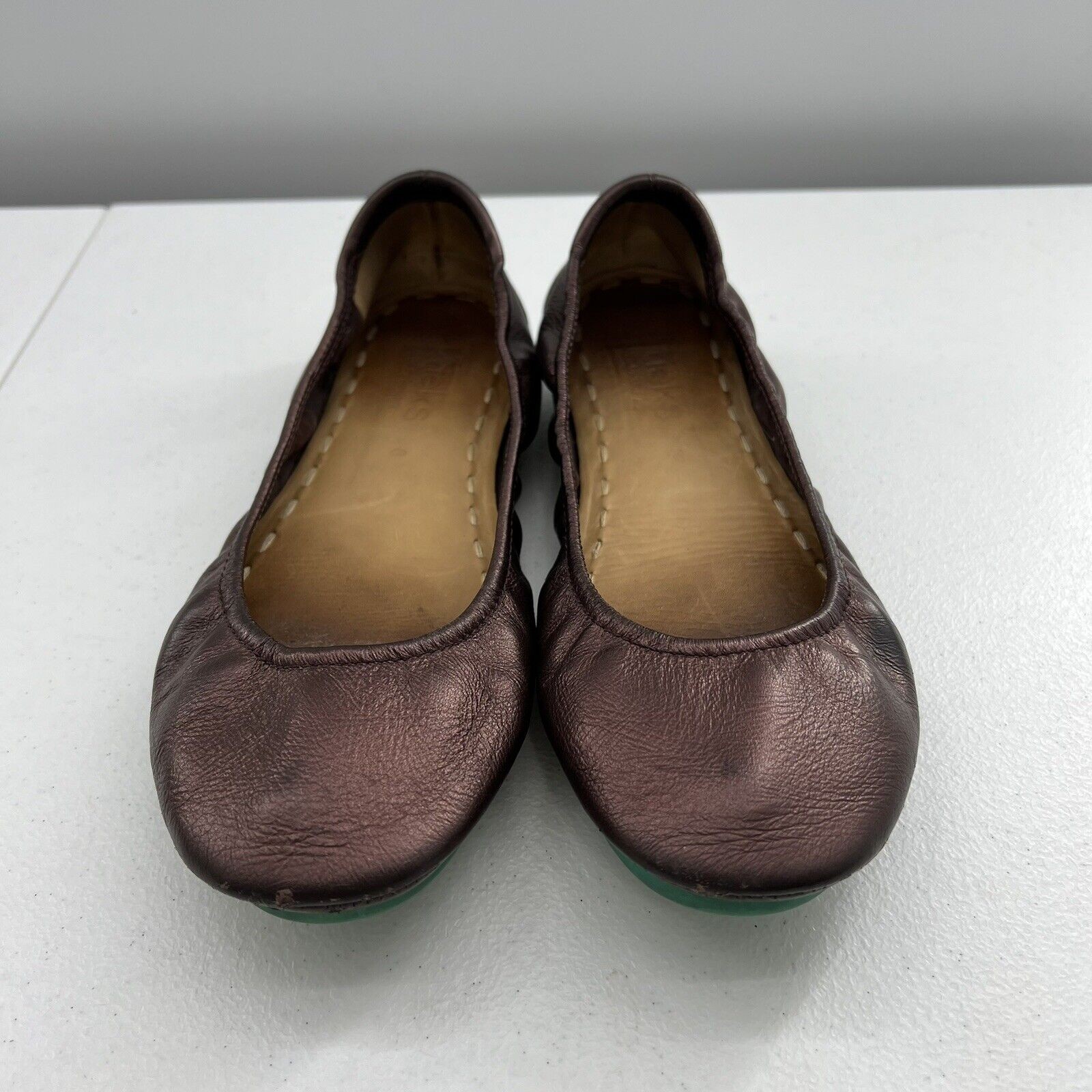 Tieks Sz 8 Ballet Flat Rasberry Truffle Brown Metallic Leather By Gavrieli RARE image 6