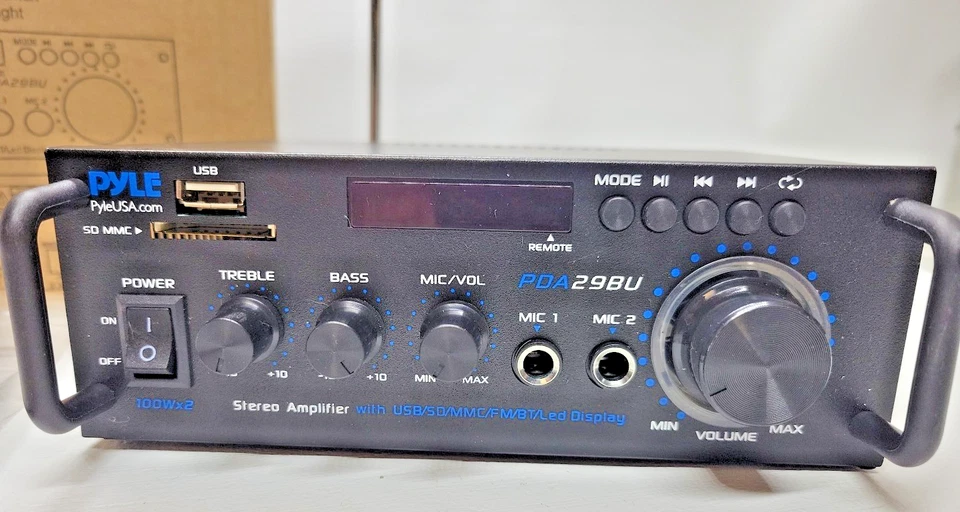 PYLE STEREO POWER AMPLIFIER,BT RECIEVER,WIRELESS  STREAMING ABILITY,PDA 29BU (C3 - Image 3 of 4