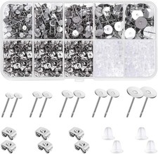 Earring Making Kit, 1800Pcs Supplies with Stainless Steel Posts and Backs for DI