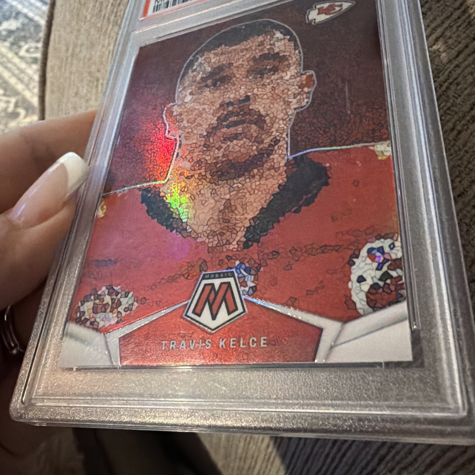 TRAVIS KELCE PSA 10 GEM MT 2024 PANINI MOSAIC #MM-TKE MICRO MOSAIC SP CHIEFS  view 6