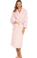 Damen Bademantel Morgenmantel Frauen Coral Fleece Saunamantel mit Kapuze