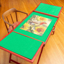 Fold-And-Go Wooden Jigsaw Puzzle Table with Legs Folding Puzzle Board 1500 Pi...