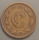 1928 Mo Mexico 1 Centavo Coin - Bronze - Mexican Golden Eagle Crest