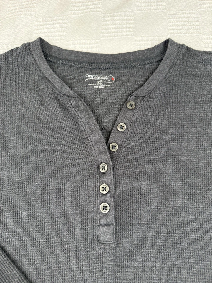 Canyon Guide Outfitters Mujer Vanna Waffle Térmico Henley Gris Talla XL Foto 2 de 4