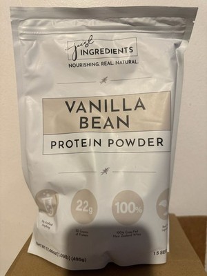 Just Ingredients Vanilla Protein Powder | 22g Protein 15 Servings Grass-Fed Whey