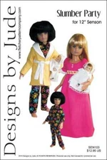 Slumber Party Doll Clothes Sewing Pattern 12" Senson Dolls Designs by Jude