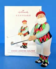 Santa Golfer Christmas Tree Ornament Golfing Hallmark New In Box “MINT"