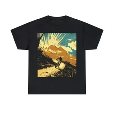 Mountain Biker Adult Unisex T Shirt Art Tee Cyclist Bicycle Outdoors BMX Tee