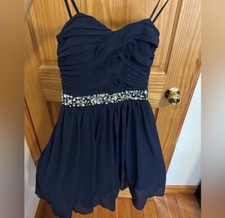 Navy blue strapless dress 