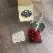 24K Plated Gold Dipped REAL Rose Forever Preserved Red Rose Flower