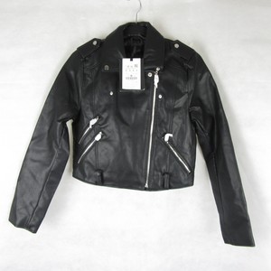 pull and bear black leather jacket