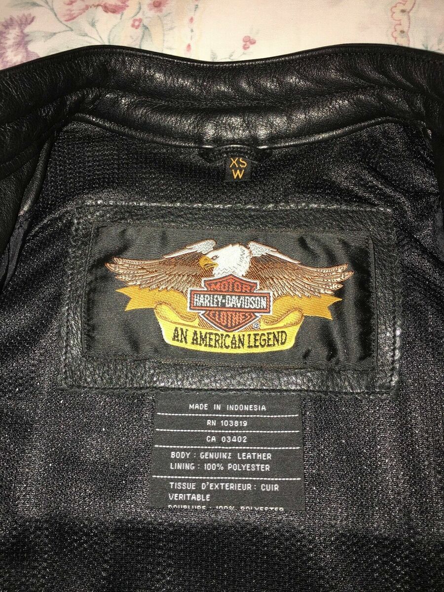 Harley Davidson Leather Jacket Perforated Black & White Harley Davidson Leather Jacket Perforated Black & White