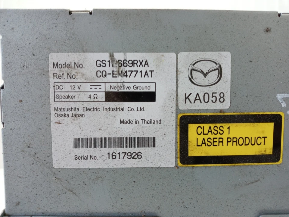 GS1E669RXA SISTEMA AUDIO / RADIO CD / 1855945 PARA MAZDA 6 LIM. GH 2.0 147CV A - Imagen 2 de 4