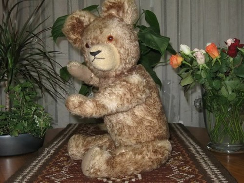 Antique Old Hermann Germany Bear 22 Inch Brown Mohair - Picture 6 of 6
