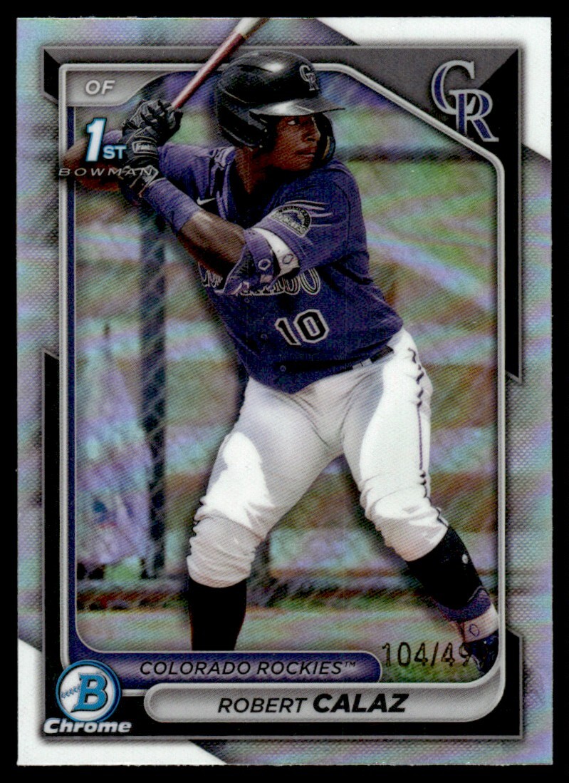 2024 Bowman Chrome Refractor Robert Calaz 104/499 Colorado Rockies #BCP-131