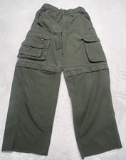 Boy Scouts Pants Youth 8 Green Cargo Convertible Uniform Pants / Shorts Raw Hem