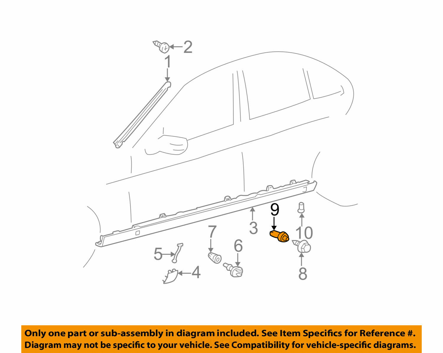 New Genuine Mercedes-Benz Rocker Molding Insert 0009888625 OEM | eBay