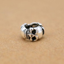 925 Sterling Silver Skull Skeleton DIY Bracelet Bead Charm for Bracelet A5036