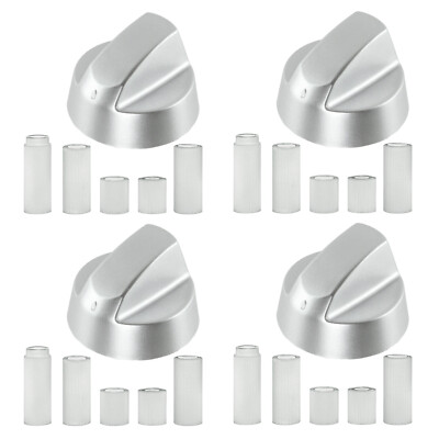 Silbergrau Backofen Knopf für Neff Herd Kochfeld Steuerschalter + Adapter Kit x 4