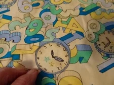 2 yds Fabric Visions Inc Fabric-PILLOW TRUNKS-FV-C2543-Numbers/Math clocks