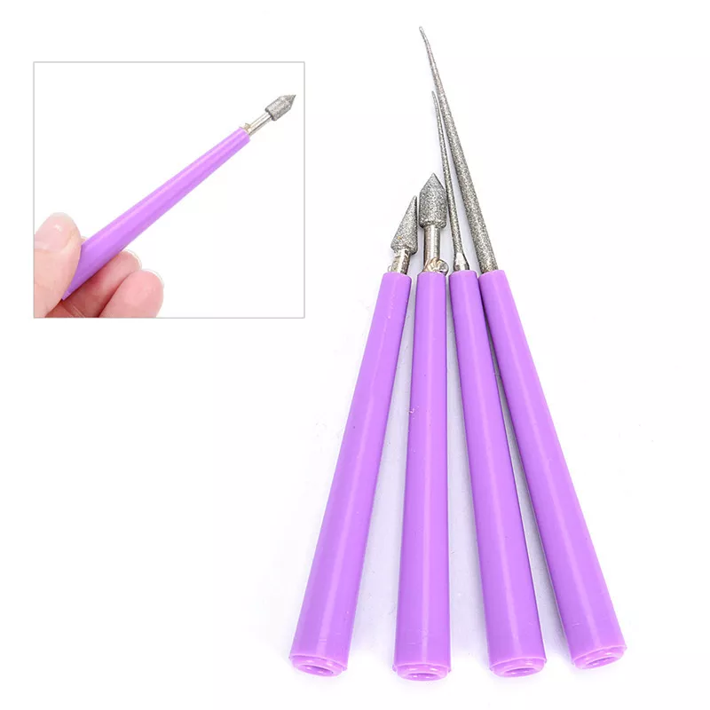 4pcs Diamond Tipped Bead Reamer, Beading Hole Enlarger Tool For DIY Jewelry  Making