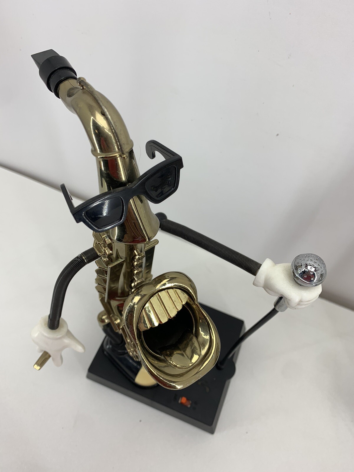 Vintage Japan Dancing Gold Saxophone And Trumpet Sound Sensor by WACO