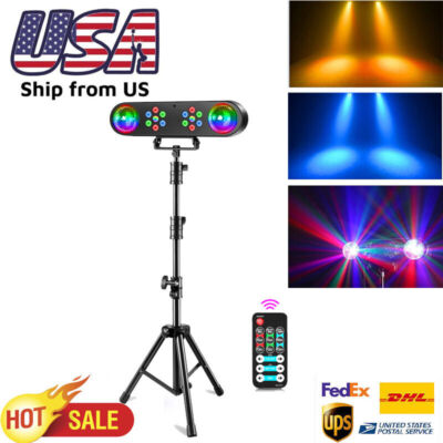 UKING DJ Lights with Stand, 4in1 Party Bar Club Light Set with Rotating Ball