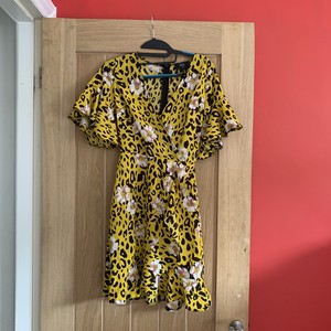 ax paris yellow animal print dress