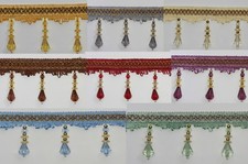 Braid Beaded Fringe Trimming  Available 8 Colours #4