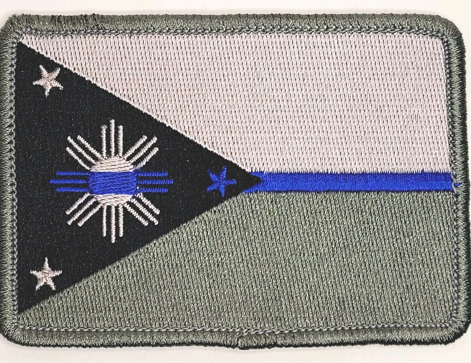 Philippines Thin Blue Line Embroidered Iron-On Patch