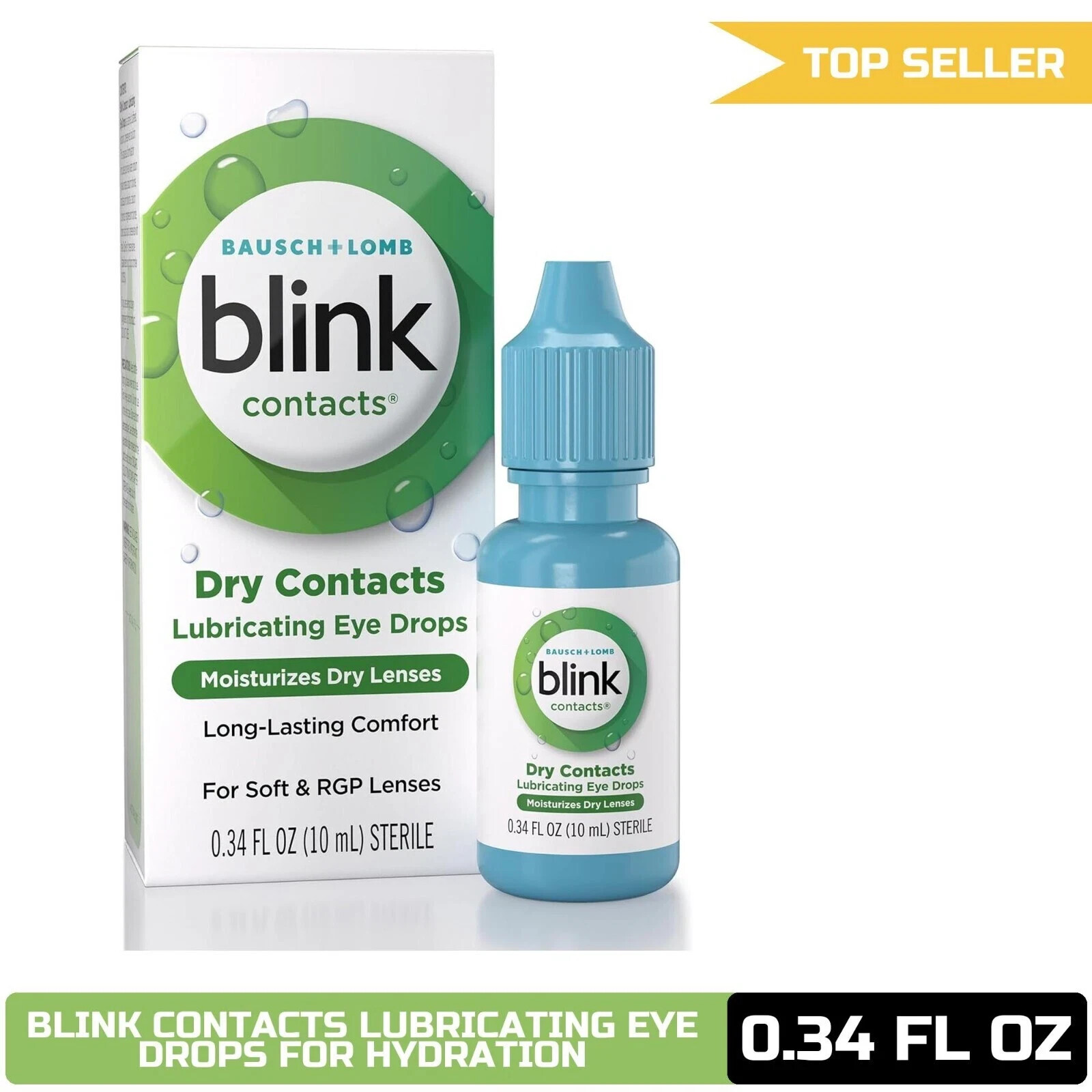 For Soft & Rgp Lenses, Hyaluronate, 0.34 Oz