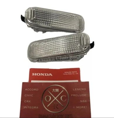 New OEM EK9 Honda Civic Clear Side Marker Turn Signal Lights Set JDM Genuine EK4 - Bild 1 von 4
