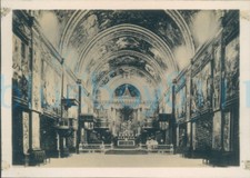1927 Photo Malta  St Giovanni Church Interior 3.5x2.5"