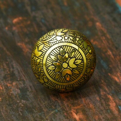 elegant dresser knobs Floral Round Brass Drawer Knobs-Elegant Furniture and Cabinet Pull , set of  6