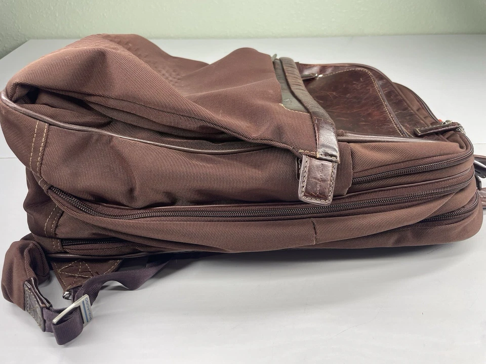 Mochila Piquadro Cuero Marrón 4 Compartimentos Bolso de Viaje de Negocios ONE 055882 Foto 4 de 4