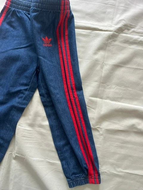 Adidas Size US 4 Blue Jean with 3Stripes Red Pull up Elastic Band Jogger Lace up - Image 4 of 4