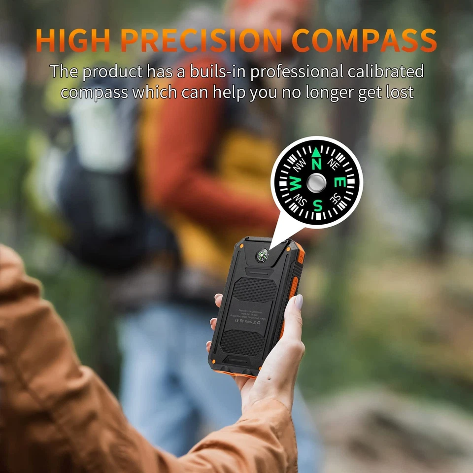 2025 Solar Portable Charg Power Bank with Flashlight Battery Pack Fast Charge - Image 4 of 4