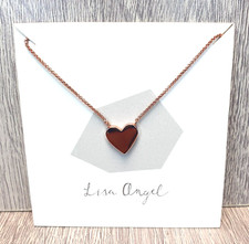 Rose Gold Plated Heart Necklace. Extender Chain. Lisa Angel. Free UK Delivery