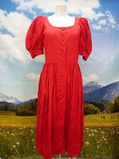 Wunderschön Seide rot Handgenäht festlich edles Dirndl ohne Schürze Gr.40