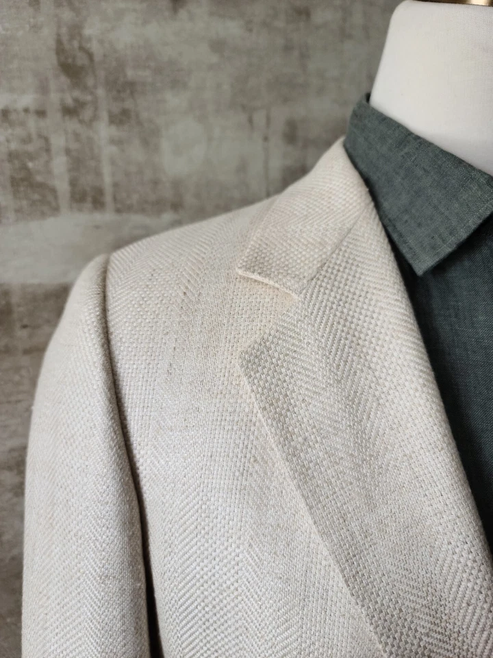 Blazer Abrigo Deportivo Vintage Stanley Blacker 42R 42L Marfil Tejido Perlado Tweed Foto 3 de 4