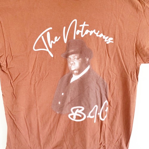 Maglietta The Notorious BIG Biggie Smalls con logo marrone grande - Foto 2 di 4