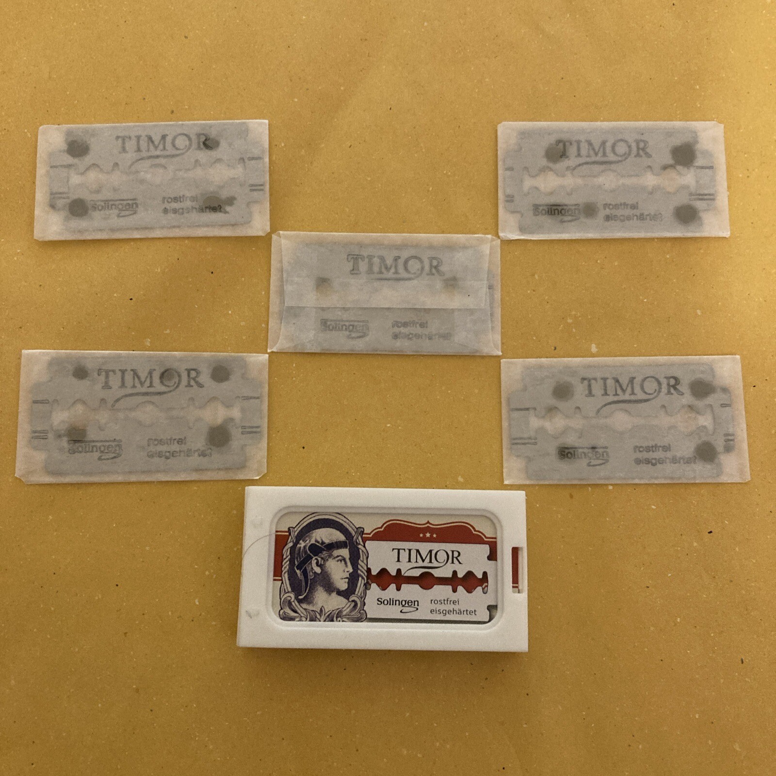 5 Double Edge Razor Blades, Timor Stainless Steel eBay